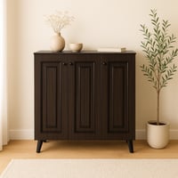 دولاب احذية ماليزي 3 باب لون بني - تصميم عصري