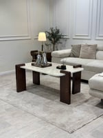 طقم طاولات خشب مع بديل رخام فاخر (1 + 6)*عروض