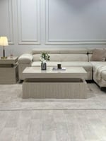 طقم طاولة ضيافة مع 4 خدمة بديل رخام ترافنتينو ناعم...