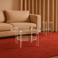 "طقم طاولات أكريليك شفاف