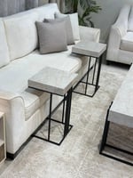 طقم طاولة ضيافة مع 4 طاولات خدمة – تصميم فاخر وعصر...