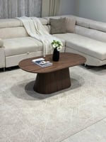 طقم طاوللات ضيافة مع 4 خدمة خشب بني - تصميم عصري