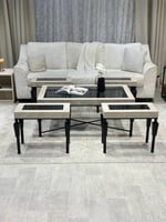 طقم طاولات بديل رخام فاخر مع 4 طاولات خدمة – تودو