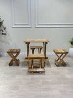 طقم طاولة و4 كراسي خشب تركي قابل للطي – جودة وأناق...