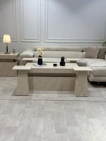 طقم طاولة ضيافة مع 4 خدمة بديل رخام خشن *عروض