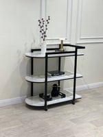 عربة تقديم شاي وقهوة طاولة متحركة لون ابيض*عروض