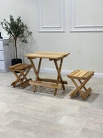 طقم طاولة و4 كراسي خشب تركي قابل للطي – جودة وأناق...