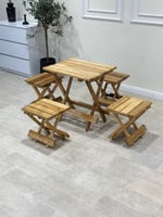 طقم طاولة و4 كراسي خشب تركي قابل للطي – جودة وأناق...