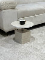 طقم طاولة بديل رخام حديد لون شمباني ارضي