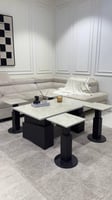 طقم طاولات ضيافة بديل رخام مع 6 خدمة *عروض