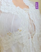 طقم قميص نوم للعروس فاخر بدانتيل