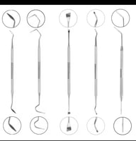 عدة تنظيف مكونة من 9 قطع مع محفظة جلدية أدوات تنظي...