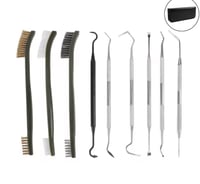 عدة تنظيف مكونة من 9 قطع مع محفظة جلدية أدوات تنظي...