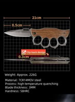 سكين مع رنق مقبض خشب زيتون