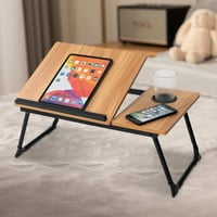 طاولة كمبيوتر محمول قابلة للتعديل ‎مع حامل أكواب