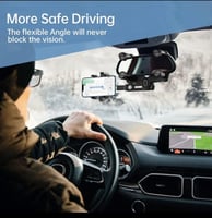 حامل هاتف بمرآة الرؤية الخلفية للسيارة 360 ° - متو...