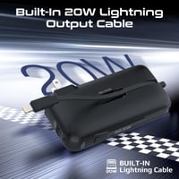 بطارية متنقلة فائقة الصغر وسريعة الشحن، مزودة بشاح...