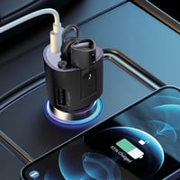 شاحن سيارة ذكي بمنافذ مزدوجة وسماعة أذن لاسلكية