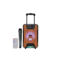 سماعة كاريوكي المتنقلة بميكروفون لاسلكي وإضاءة مدم...