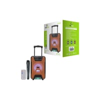 سماعة كاريوكي المتنقلة بميكروفون لاسلكي وإضاءة مدم...