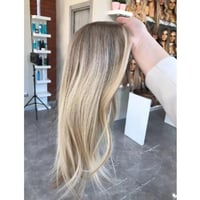 باروكة طبيعية أشقر رمادي