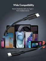 2 كيبل راف باور تايب سي الى تايب سي 1 متر + 2 متر...