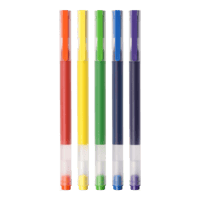 أقلام جل شاومي عالية السعة 5 قطع - ملون