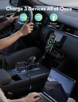 شاحن سيارة راف باور بقوة 75 واط بمنفذ تايب سي ومنف...