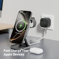 جودا _ منصة شحن لاسلكي 4 في 1 للآيفون وساعة آبل وا...