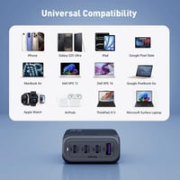 منصة شحن JODA فولتيكس بقوة 65 واط بثلاث منافذ تايب...