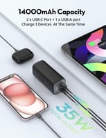 بطارية راف باور بسعة 14000 ملي امبير بقوة 30 واط ب...