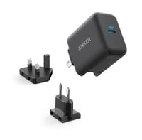 انكر - شاحن جداري ثنائي وثلاثي 25 واط - اسود