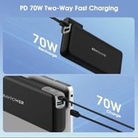 بطارية متنقلة راف باور بقوة 70 واط بسعة 20000 ملي...