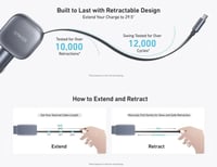 شاحن سيارة انكر بقوة 75 واط بمنفذ تايب سي مع سلك م...