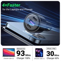 شاحن سيارة يوجرين بمنفذين PD ومنفذ USB ومجموع القو...