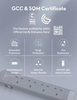 توصيلة راف باور 4 منافذ بقوة 3150 واط - رمادي