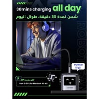 شاحن جداري يو جرين نيكسود GaN روبوت بمنفذين USB-C...