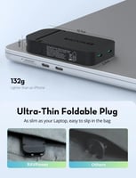 راف باور - شاحن جداري نحيف بقوة 100 واط بمنفذين تا...