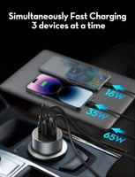 راف باور - شاحن سيارة بقوة 100 واط بمنفذين تايب سي...