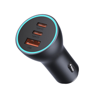 بيسوس - شاحن سيارة بمنفذين تايب سي و منفذ يو اس بي...