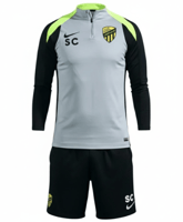 طقم سويتر نادي الاتحاد 2026 رمادي وأسود مع لمسات ف...