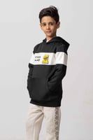 هودي نادي الاتحاد للأطفال بتصميم أنيق وشريط أبيض