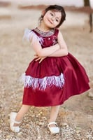 فستان عيد بناتي بتطريز الاسم بخامة فاخرة وأناقة مم...