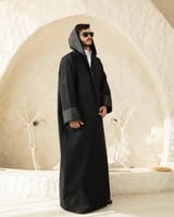 فروة رجالي شتوية قماش جوخ مع جلد على الأطراف راحة...