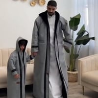 فروه رصاصي مع جلد اسود تصميم حسب الطلب -ازياء شتوي...