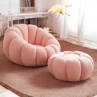 طقم 2 كراسي استرخاء قماش بوكلية لون وردي AN