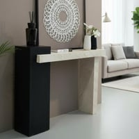 مدخل خشب سنديان أسود مع سطح بديل رخام