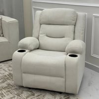 كرسي استرخاء ثابت باللون الأبيض حجم كبير – بتصميم...