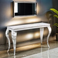 كونسول استيل فضي رخام