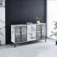 دولاب بوفية بتصميم عصري سطح سيراميك أبيض